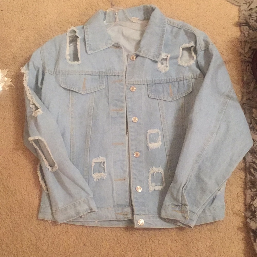 Distressed denim jacket - Picture 3 of 3